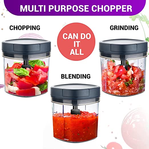 Inalsa Manual Chopper Chop It XL - Six Layer SS Chopping Blade | Coarse, Medium, Fine for All Types of Chopping | 900 ml Capacity | Anti Skid Base Inalsa Manual Chopper Chop It XL - Six Layer SS Chopping Blade | Coarse, Medium, Fine for All Types of Chopping | 900 ml Capacity | Anti Skid Base
